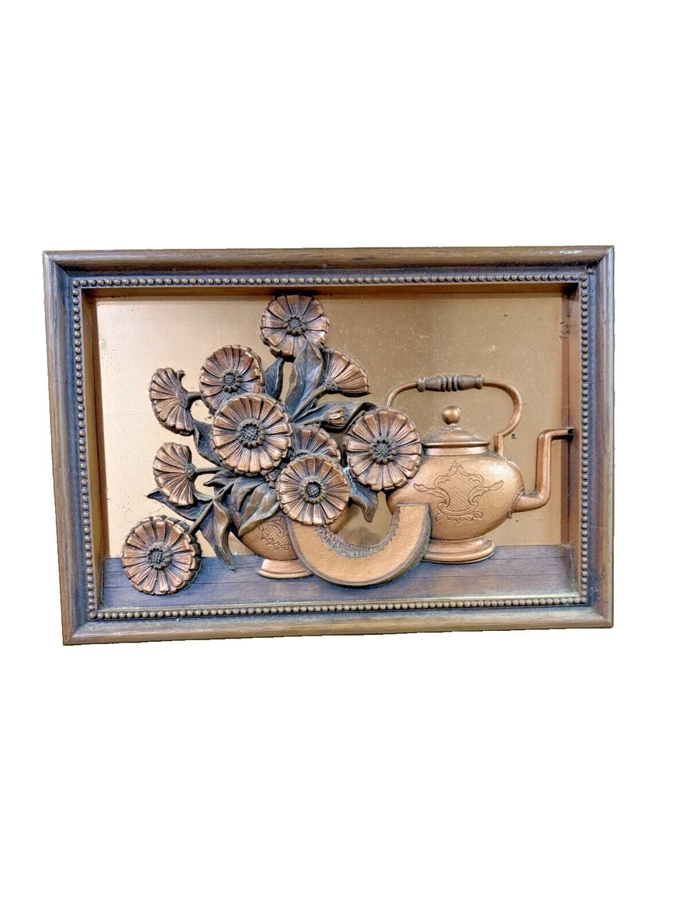 Vintage Coppercraft Guild 3D Copper Art Wall Hanging Still Life Kitchen Decor